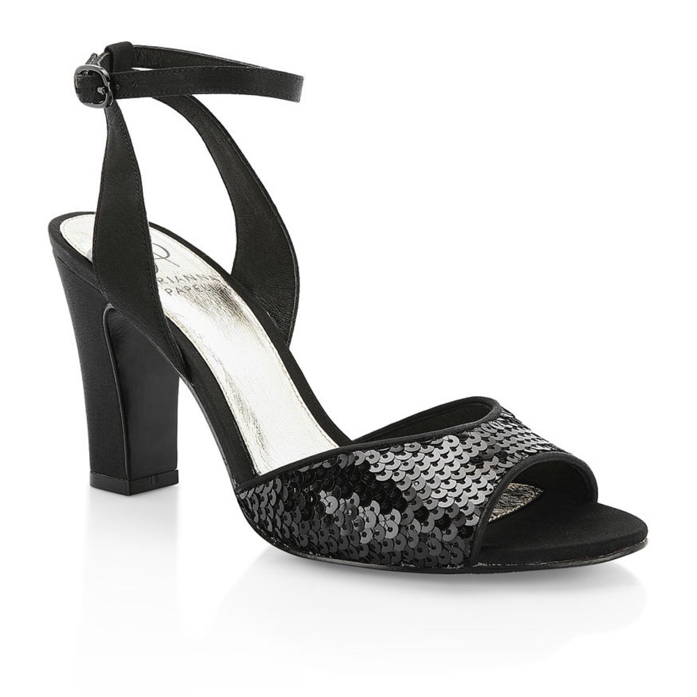 Astrid Sequin Block Heeled Sandal